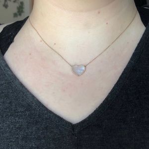 14K Gold Mother of Pearl Heart Necklace